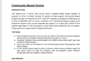 ACFF Canada/US Grant Programme